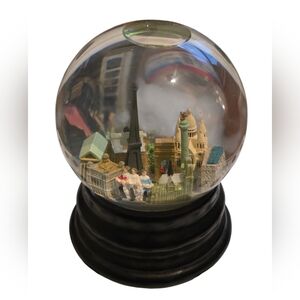 Saks Fifth Avenue Parisian Musical Glass Snow Globe with Black Base